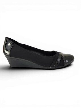 LUCA FERRI Black Wedge Comfort Slip-On Shoes size 8